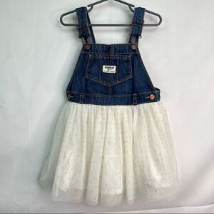 OshKosh B’Gosh Denim Overall with Tulle skirt Dress Jumper